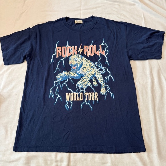 Refined Canvas Small / Medium Oversized Rock & Roll World Tour Concert T-Shirt - Picture 1 of 8